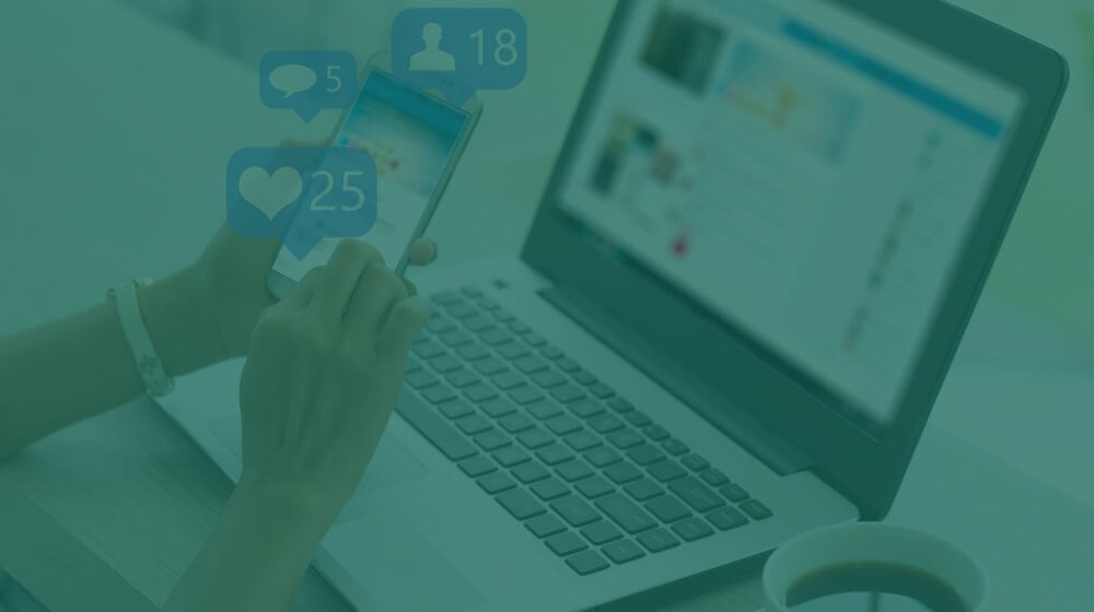 social media likes on a phone